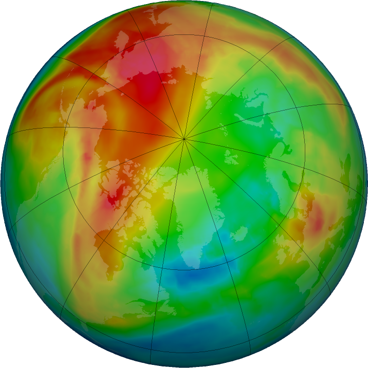 Arctic ozone map for 10 February 2016